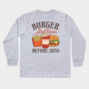 Burger And Fries Before Guys Kids Long Sleeve T-Shirt